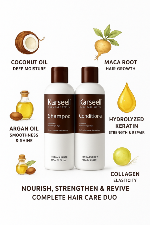 Complete Hair Care Duo: Karseell Maca Power Shampoo & Conditioner!